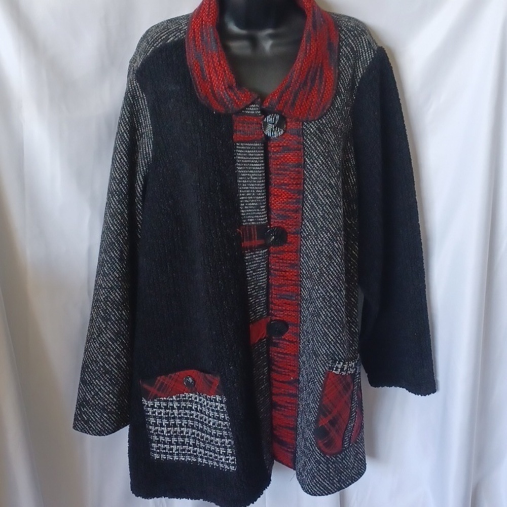 Coldwater Creek Black, White and Red Jacket